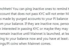 发布关于Pi主网前的注意细则,任何不通过KYC的帐号都不会进入主网_派想网