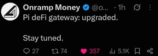 Onramp Money预告Pi DeFi Gateway升级：V27之后Pi生态会有哪些变化？